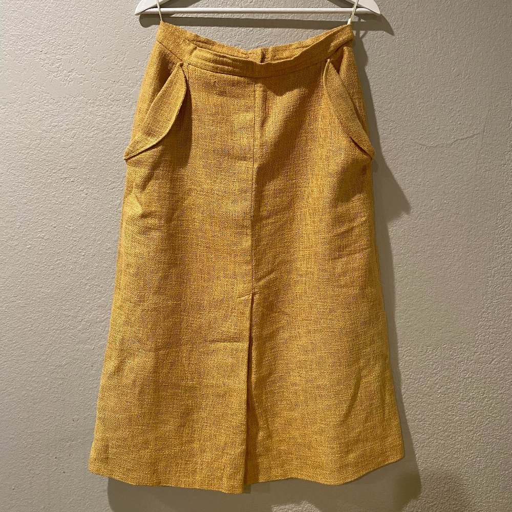 1960's Vintage Yellow Midi Skirt